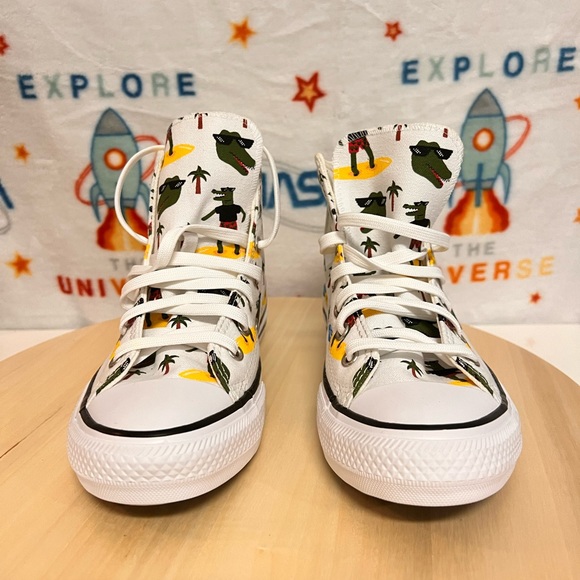 CONVERSE CTAS HI WHITE GATOR 🐊 WOMEN - Picture 13 of 13